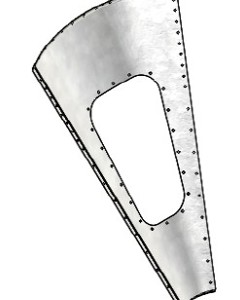 Stamped bottom hopper w/ access window 1.83m